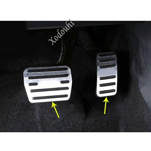 Car Sticker Cover Aluminium Alloy Foot Gas Petrol Oil Brake Rest Lamp Trim Accessories 2pcs For Skoda Kodiaq 2017 2018 2019 2020