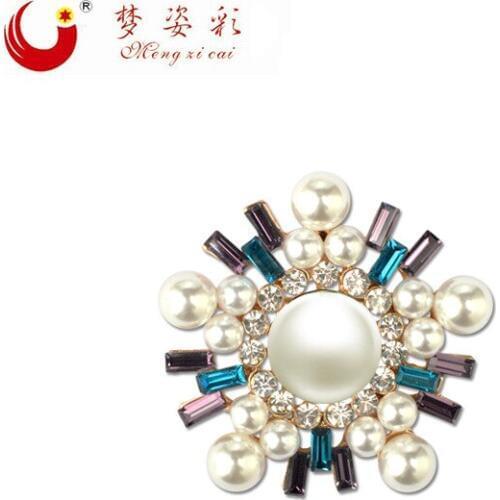 MZC Gallant Flower Brooch Pin Chic Crystal Pearl Broches Female Wedding Dress Brosh Bouquet Corsage Brosche Mujer Jewellery