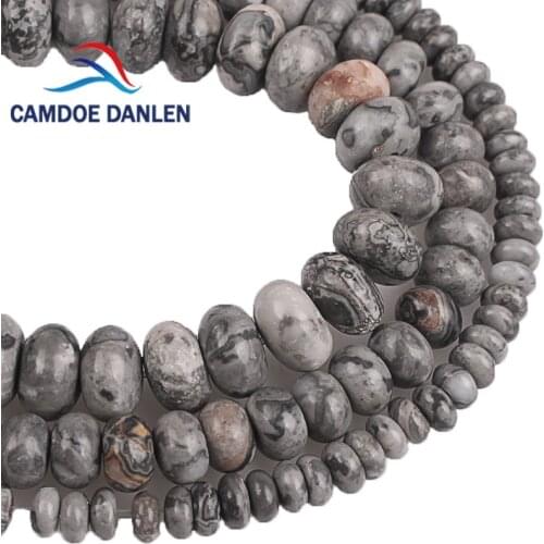 Natural Stone Beads Map Stone Picasso Abacus Spacer Beads 4 6 8mm DIY Handmade Necklace Bracelet Jewelry Making Accessories