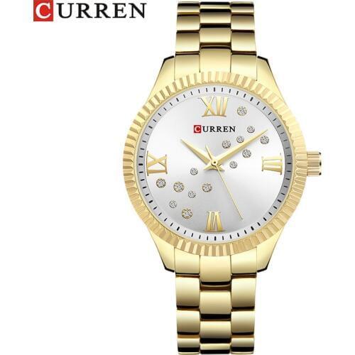 CURREN Casual Rose Gold Fashion Watch Women Quartz Watches Ladies Top Brand Luxury WristWatches Girl Clock Relogio Feminino 9009