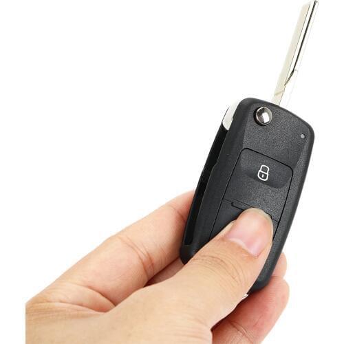 LEEPEE Key Case Fob Flip Car Key Shell For VOLKSWAGEN VW Tiguan Golf Polo Replacement Folding 2 Buttons Remote Auto Replacement