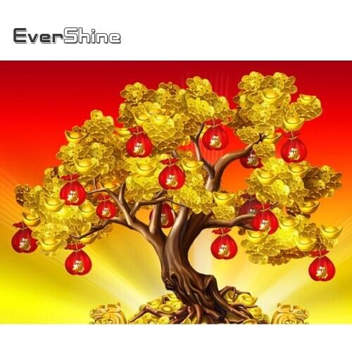 Evershine Diamond Painting Full Square Drill 5D DIY Mosaic Diamond Embroidery Cross Stitch Rhinestone Money Tree Home Decoration
