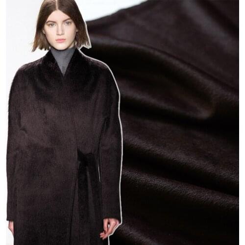 150CM Wide 500G/M Weight Chocolate Color Cashmere Wool Fabric for Autumn and Winter Dress Outwear Overcoat Jacket DE538