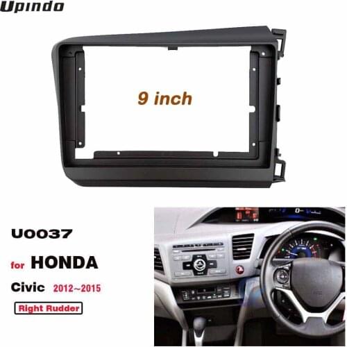 2Din 9 Inch Radio Fascia for Honda Civic 2012-2015 Right Hand Drive Stereo Panel Dashboard Installation Trim Kit DVD Frame Bezel