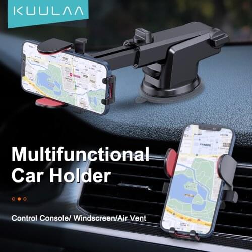 KUULAA Car Phone Holder Mobile Phone Holder Stand in Car No Magnetic 360° Rotation GPS Mount Support For iPhone 12 Pro Max
