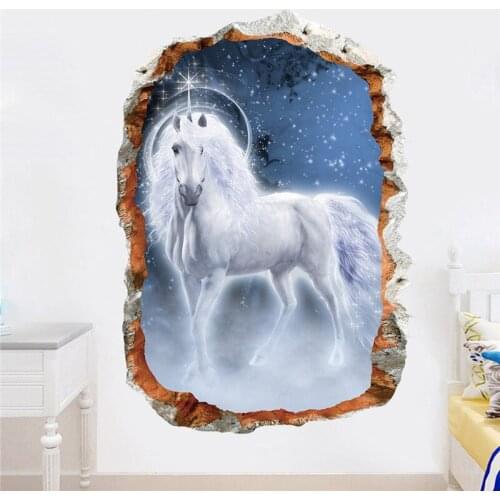 Cartoon Dream Unicorn Star Wall Stickers for Kids Rooms Girls Rooms Bedroom Decor Animal Wall Art Unicorn Party Room Decoration