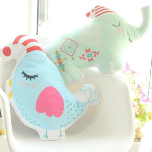 55 cm Soft Love Bird Plush Toy Cushion Stuffed Animal Elephant Toys for Children New Born Baby Gift Bedroom Decoration