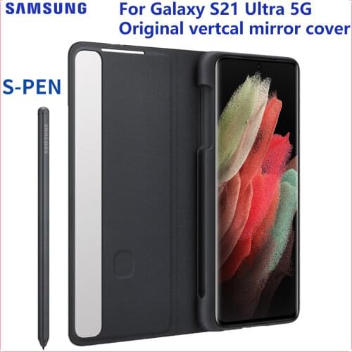 Original Samsung Mirror Cover Clear View Phone Case For SAMSUNG Galaxy S21 Ultra 5G S-Pen S-View Flip Cover Intelligent Cases