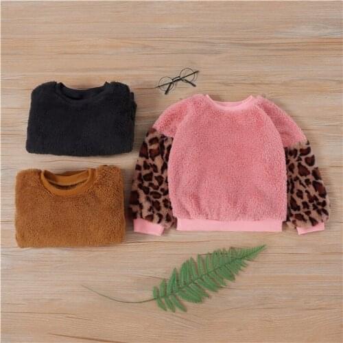 Autumn Winter Kids Clothing Long Sleeve Sweater with Leopard for Baby Boys Girls Boutique Casual Children Toddler Sweater Tops