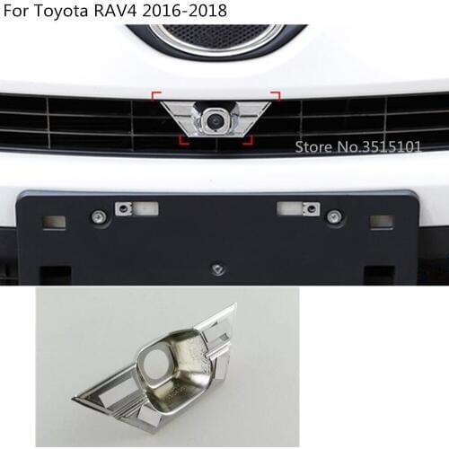 Car body stick ABS chrome front head grill camera cover Photograph lamp trim 1pcs For toyota RAV4 2016 2017 2018