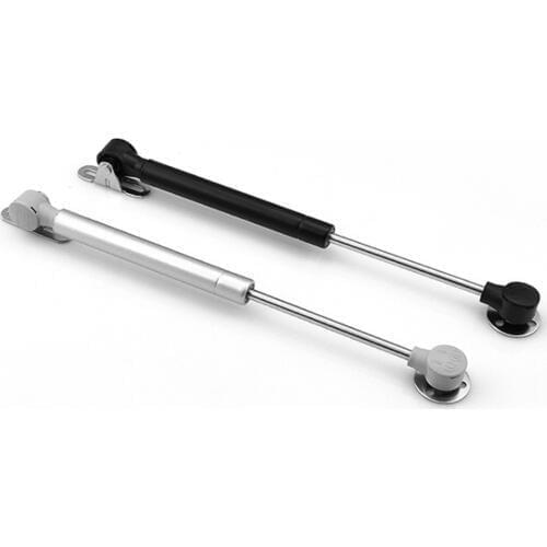 Hydraulic Gas Strut Lift Support Kitchen Door Cabinet Hinge Spring Lid Stay, Silver/ Black, Made of Aluminium Alloy