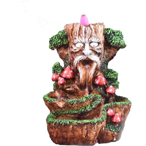 Resin Censer Tree God Backflow Incense Burner Statue Creative Home Decoration Tea Pet Crafts Ornament Backflow Incense Fountain