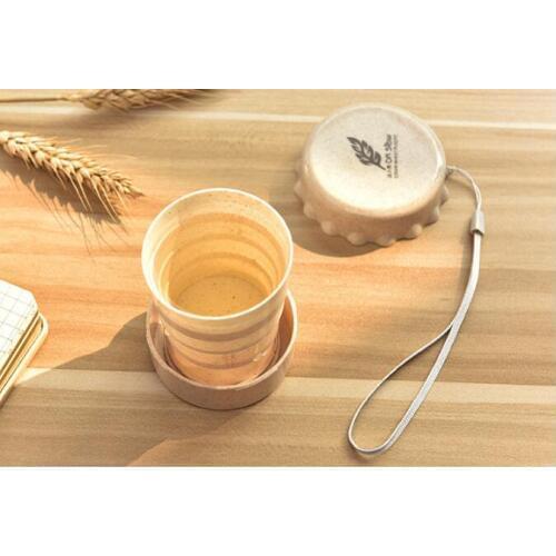 1PC Portable Folding Cup Water Tea 130ml Wheat Straw For Outdoor Indoor Foldable Drinking Cup Travel Space Saving Mugs NH 007
