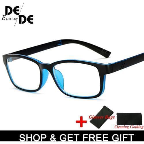 Retro Rectangle Eyeglasses Optical Frames Clear Lens Black Blue Glasses Leopard Square Eyewear Spectacle Frames For Women Men