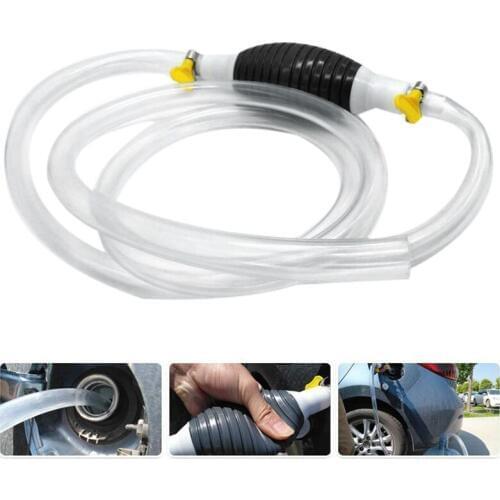 2M High Flow Siphon Hand Pump Portable Manual Car Fuel Transfer Pum for Gas Gasoline Petrol Diesel-Oil Liquid Water Fish Tank