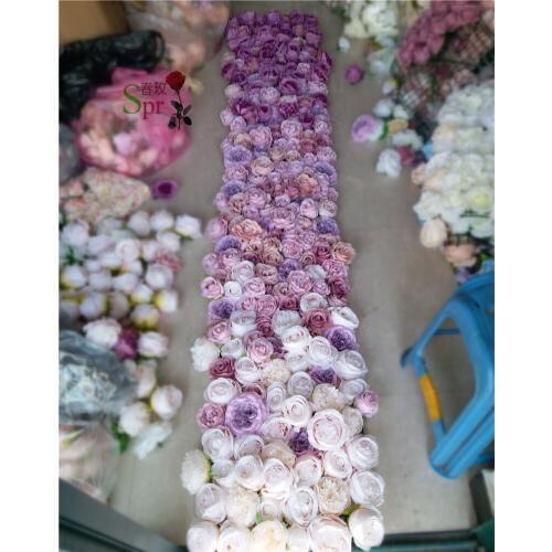 SPR Free Shipping-2.4*2M 3D Artificial wedding rose flower wall background arrangement flowers road lead flowers decorations