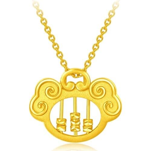 Chinese style retro original design creative abacus Pendant Necklace unique antique gold craft designer charm womens jewelry