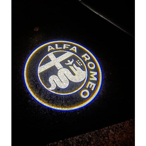 YY for Alfa Romeo Giulietta Car LED Logo Projector Light Welcome Light for Alfa Romeo 159 Giulietta Giulia Mito Stelvio Brera