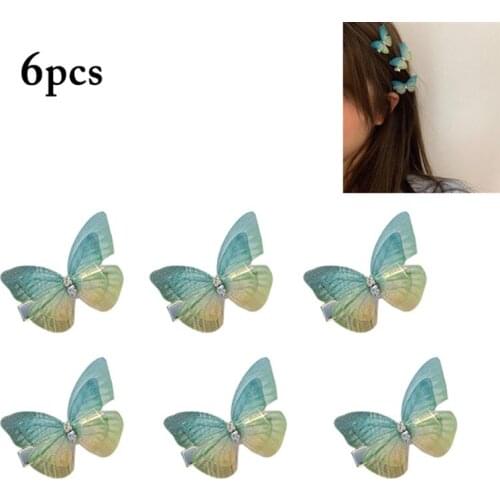 6Pcs/Set Creative Women Hair Clips Cute Fashion Butterfly Decor Design Hair Pin Hair Barrette For Women Girls Hair Accessories