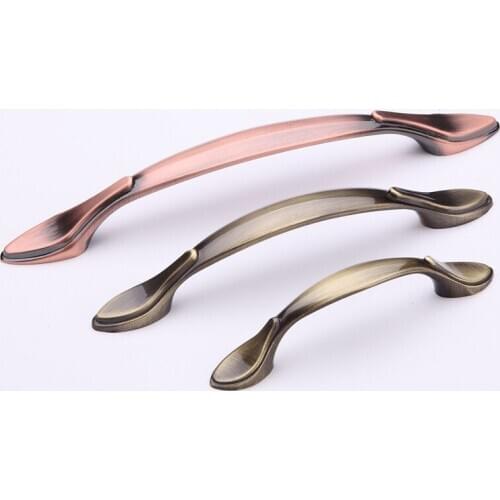 Green/red Bronze Zinc Alloy Handle Kitchen Cabinet Door Handle Antique Modern Drawer Wardrobe Handle Furniture Hardware