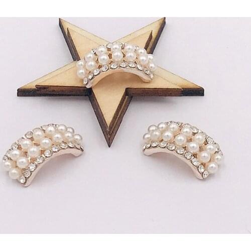 10pcs Pearl Curved Hair Accessories DIY Accessories Flower Enamel Diamond Buckle Accessories Jewelry Accessories DIY Handmade