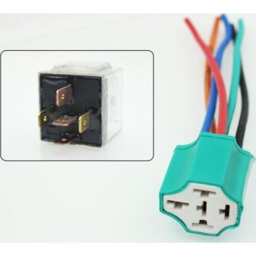Car Relay Holder 4pin 5pin Auto Ceramic Relay Socket 2.8mm 3.5mm with Cable