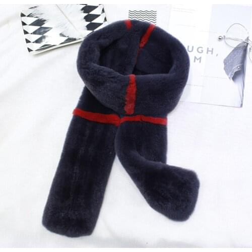 Fur Scarf Women winter Warm 100% Natural Rex Rabbit Fur Knitted Neckerchief Womens Luxury Muffler