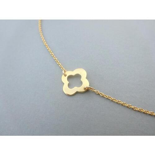 Lucky Clover Pendants Necklaces For Women Girl Cute Open Clover Necklace Lucky Gift Four Leaf Clover Grass plant charm jewelry