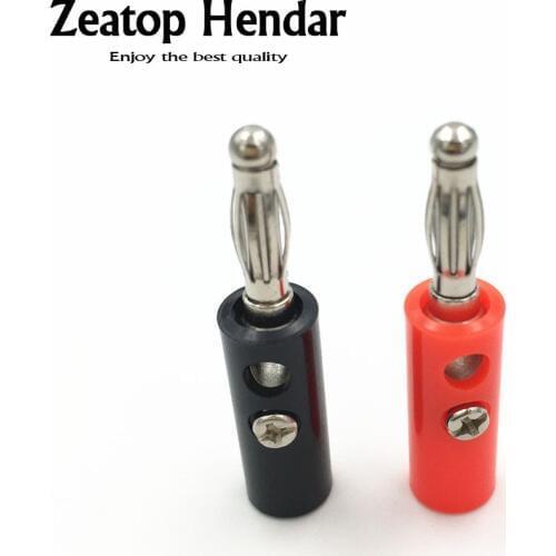10Pcs 4mm Male Banana Plug Jack Screw-type Black & Red Wire Audio Speaker Cable Connector