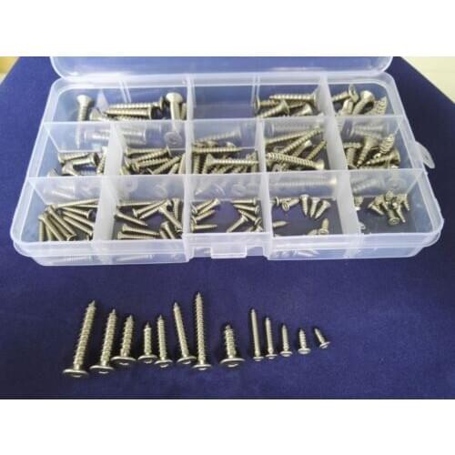 195PCS M3 M4 M5 Allen Flat Bolts Hex Socket Countersunk Head Self-tapping Screws Free Shipping