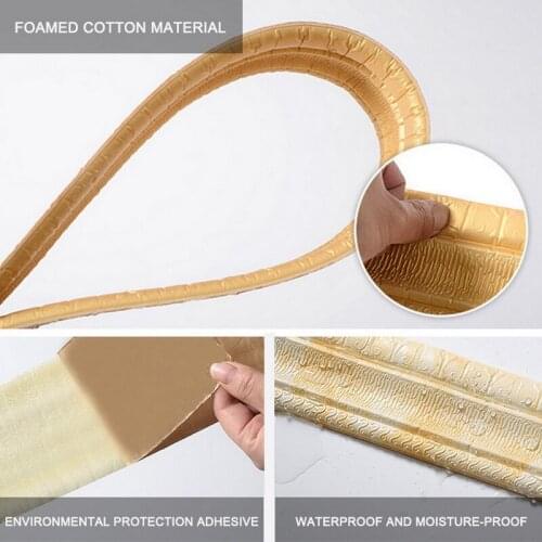 3d Pvc Skirting Line Self-adhesive Edge Banding Foam Anti-collision Waistline Self-adhesive Anti-collision Wall Sticker Waistl