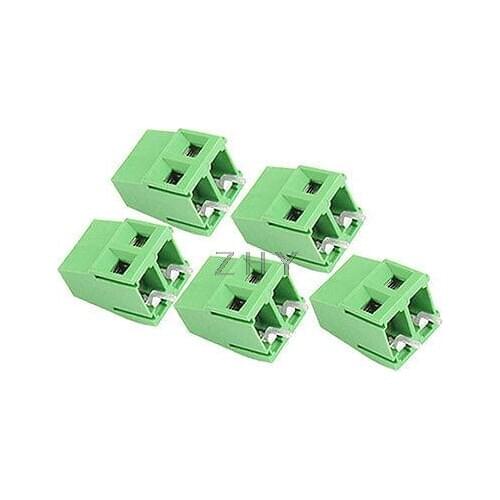 5 Pcs 2 Pin 5.08mm Pitch PCB Mount Screw Terminal Block 10A