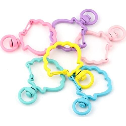5Pcs Colorful Metal Shell Shape Lobster Clasp Hooks Key Rings Connectors for DIY Keychain Jewelry Making Findings Accessories
