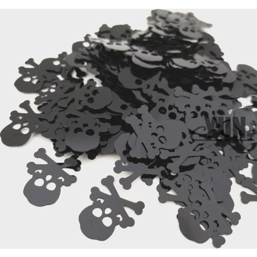 30g Black Pirate Skull Confetti Crossbones B. Halloween Birthday Party for kids Sign Mark Table Anniversaire Pirate Decorations
