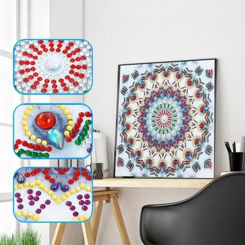 Diamond Painting DIY 5D Special Shape Rhinestone Mandala Flower Partial Diamond Crystal Diamond Painting Set Home Wall Decor