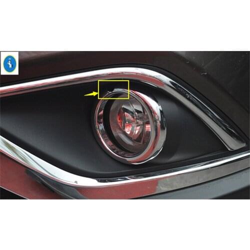 Yimaautotrims Auto Accessory Front Head Fog Lights Lamp Ring Cover Trim 2 Piece Fit For Mitsubishi Outlander 2015 2016 2017 ABS