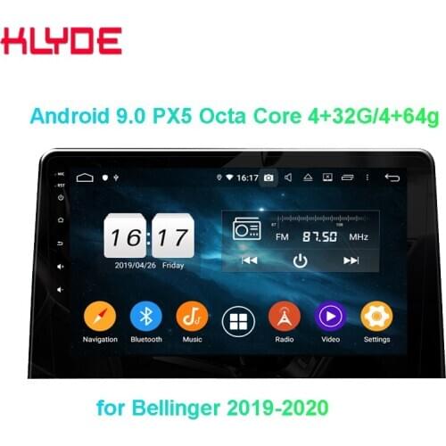 KLYDE Klyde KD-1996 10.1 inch new android 9.0 PX5 8 core RAM 4gb car video radio player for Berlingo 2019-2020