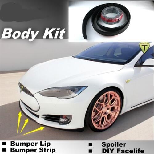 NOVOVISU Bumper Lip Lips For Tesla Model S / X WhiteStar / Shop Spoiler For Car Tuning / Suggest Body Kit + Strip