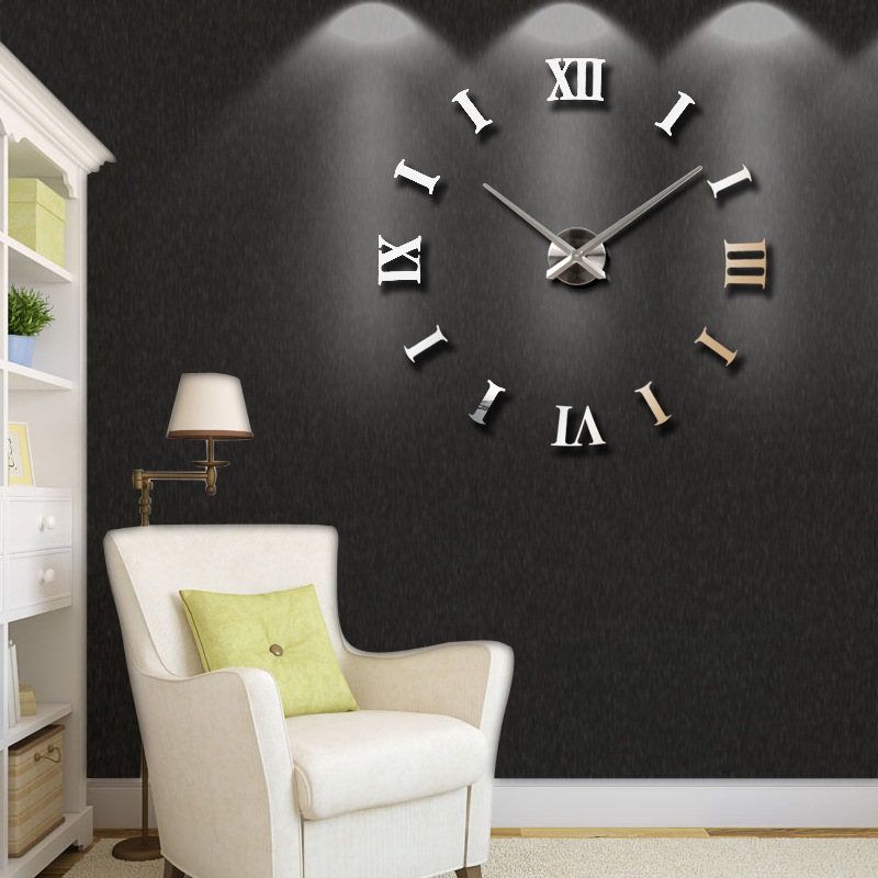 New Home Decoration Big 27/47inch Mirror Wall Clock Modern Design 3D DIY Large Decorative Wall Clock Watch Wall Unique Gift