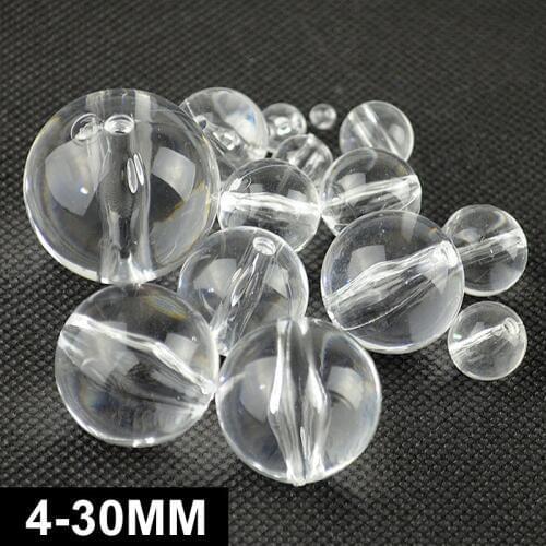 Hot sale 4-30mm Acrylic transparent pearl Big Round Pearls Straight hole Loose Beads For Curtain decorative accessories
