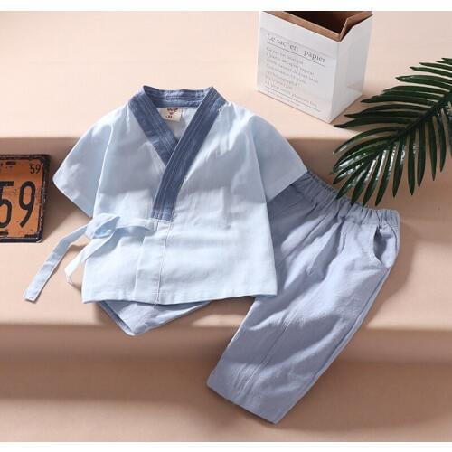 Chinese style childrens suit boy short-sleeved suit Han suit Good quality