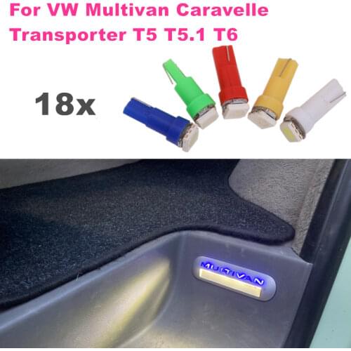 For VW Multivan Caravelle Transporter T5 T5.1 T6 16x 5050 1SMD LED Canbus Error Free Car interior Foot Step Bulb Light