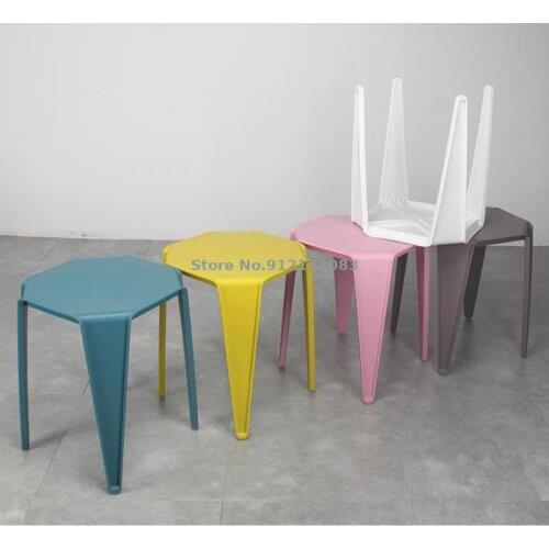 Home small stool net red square stool creative Nordic plastic short stool ins fashion makeup stool simple modern chair