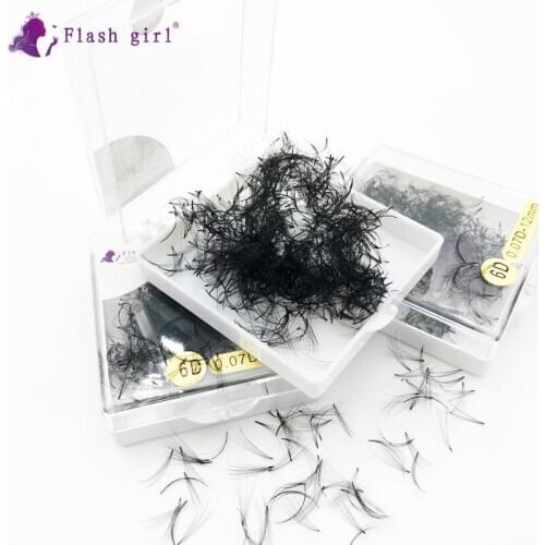 Flash girl soft and long 6D 15mm 0.07D/C premade Russia Volume fans eyelash 1000 fans boxs