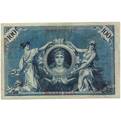 Germany 100 Marks, 1908 P-34, Used VF Condition, Old Original Note for Collection