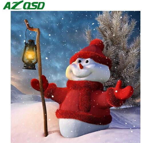 AZQSD Diy Diamond Painting Kits Snowman Picture Of Rhinestones Handmade Gift Diamond Embroidery Cartoon Mosaic Home Decor