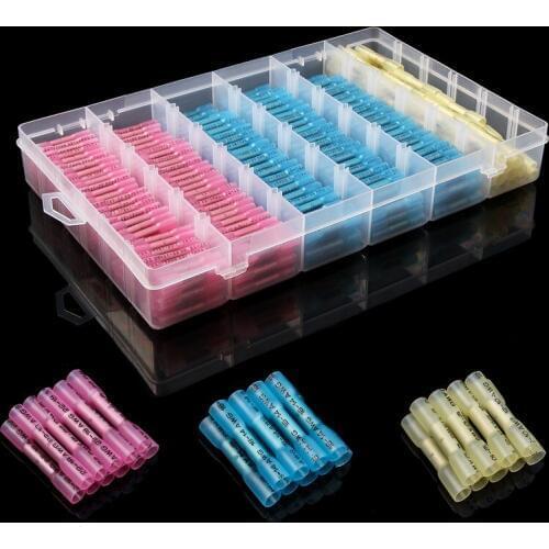 500Pcs Waterproof AWG 22-10 Kit Heat Shrink Butt Connectors Cable Splice Crimp Terminals Electrical Wire Connectors