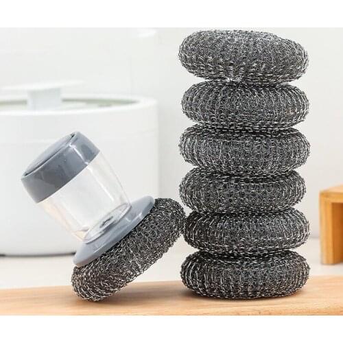 Kitchen Accessories Multifunctional Pressing Cleaning Brush Built-in Liquid Storage Tank Kitchen Dishwashing Pot Brush Cocina