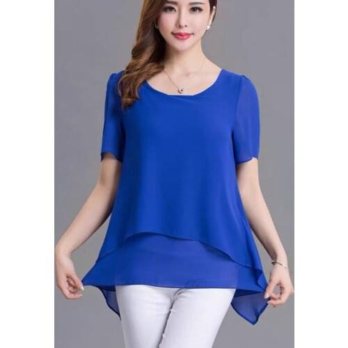 Chiffon Blouse New Women Tops short Sleeve mothers Shirts Elegant Lady Casual Blouses womens blusas Plus size 6XL 7XL 8XL