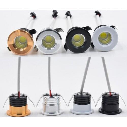 Mini COB LED Spotlights 3W 29mm 100V-240V Jewelry Display Ceiling Recessed Cabinet Spot Lamp Down lights